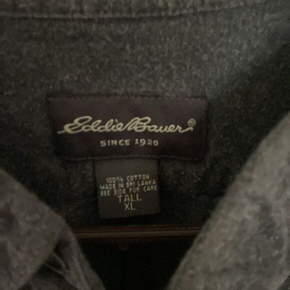 Mens Eddie Bauer tall XL Flannel like material Long sleeve button down shirts - Picture 4 of 7